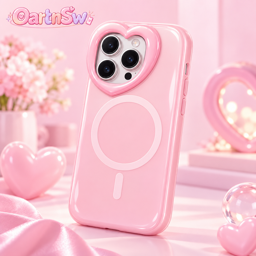 OartnSw Heart Frame Magnetic Phone Case