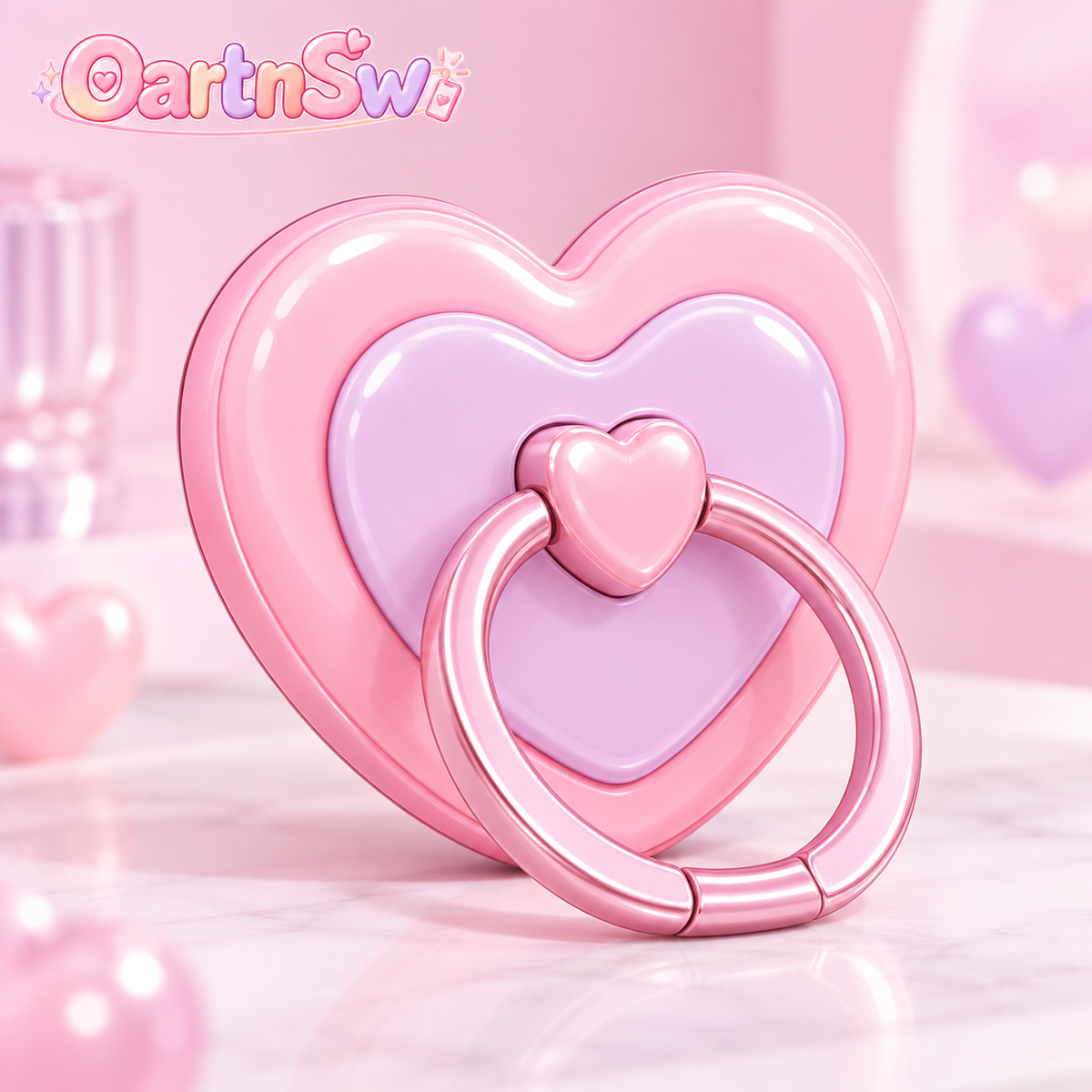 OartnSw Double Heart Ring Grip