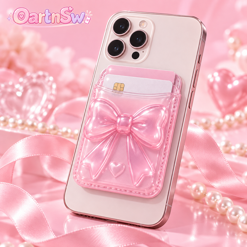 OartnSw Jelly Bow Magnetic Card Wallet