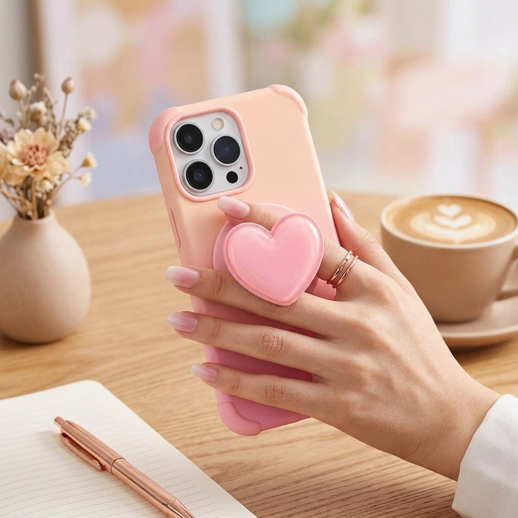 OartnSw Blush Heart Grip Phone Case