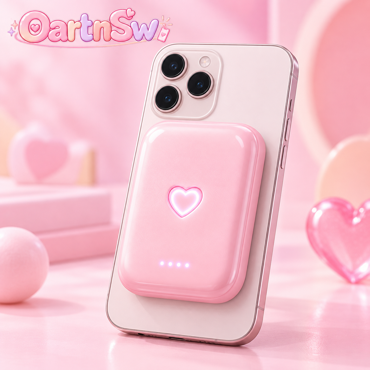 OartnSw Heart Glow Magnetic Power Bank